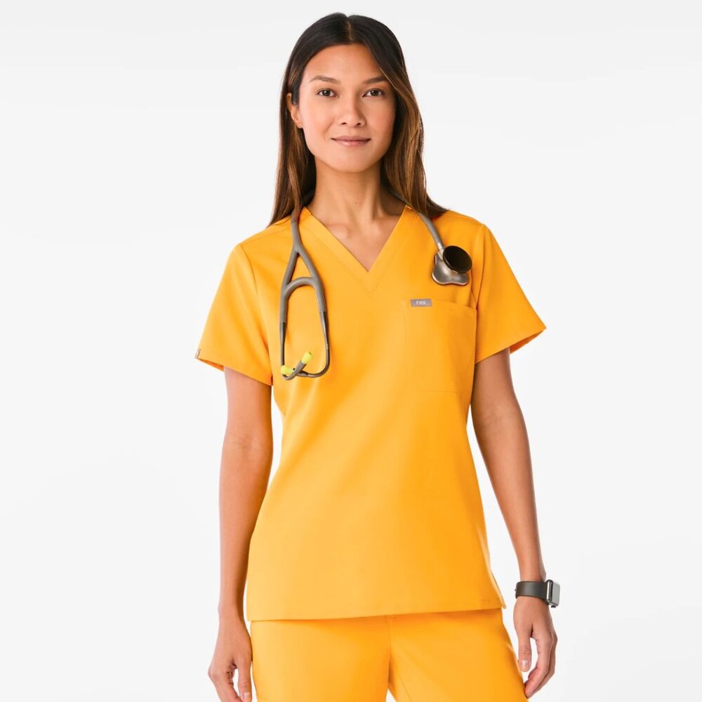 NEW Emergency Yellow Catarina One-Pocket Scrub Top
